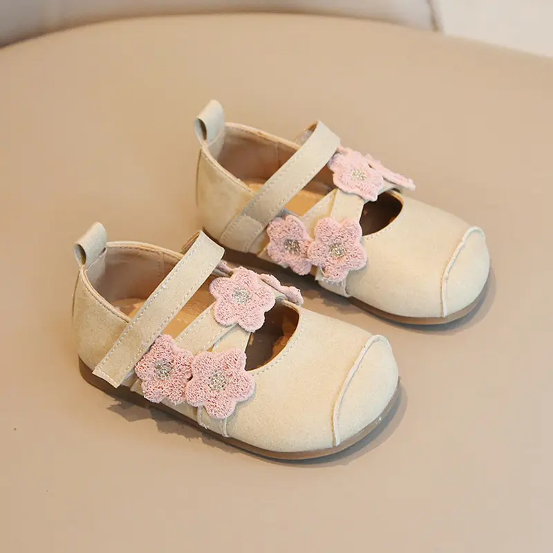 Girls Princess Shoes Leather Elegant Small Non-Slip Soft Sole