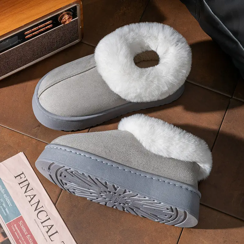 Women's Winter Thick-Soled Cotton Slippers with Heel, Thickeneded Velvet, Non-Slip, Warm Outer Wear, Fashionable and Versatile High-Top Snow Boots - Image 8