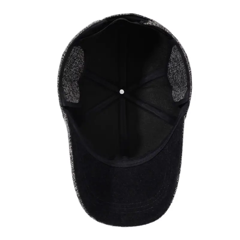 Men's Grey Textured Peaked Cap for Winter & Outdoor Use - Image 6