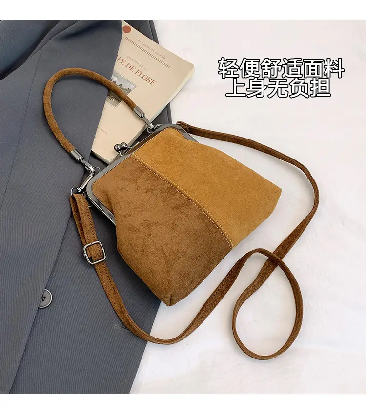Retro Clip-On Phone Bag Women Brown Leather Commuter Shoulder Crossbody — feature 4