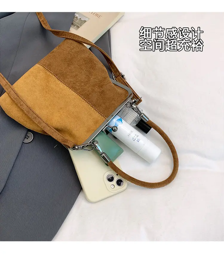 Retro Clip-On Phone Bag Women Brown Leather Commuter Shoulder Crossbody — feature 6