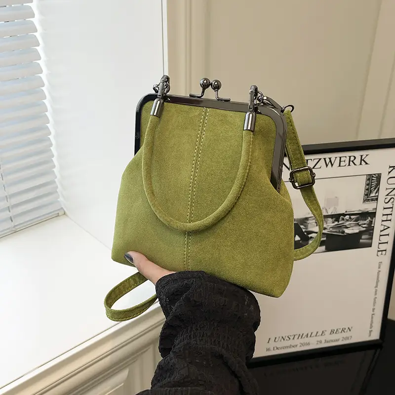 Retro Clip-On Phone Bag Women Brown Leather Commuter Shoulder Crossbody - Image 2