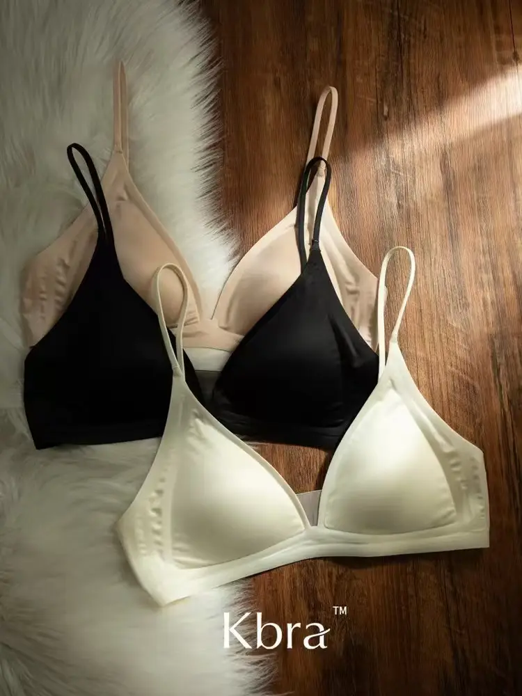 Japanese Milk-Style Deep V Small Chest Push-Up Bra for Women with Thin Straps, Triangle Cup Bra for Development Period — feature 1