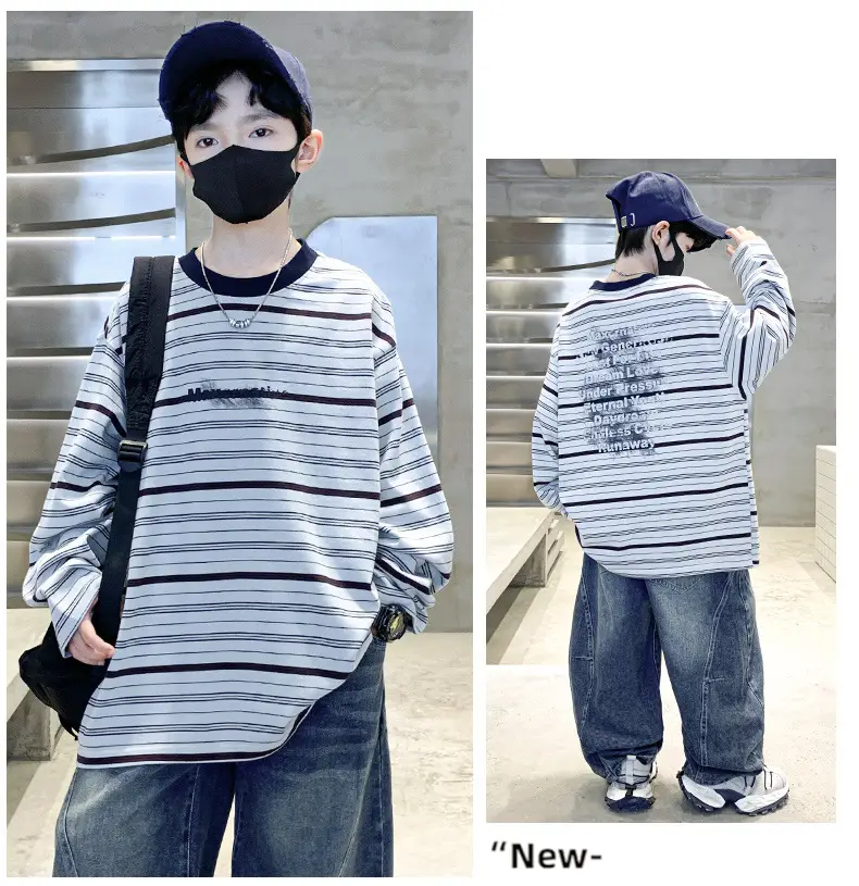 Boys Long Striped T-Shirt Spring Autumn 2025 — feature 11