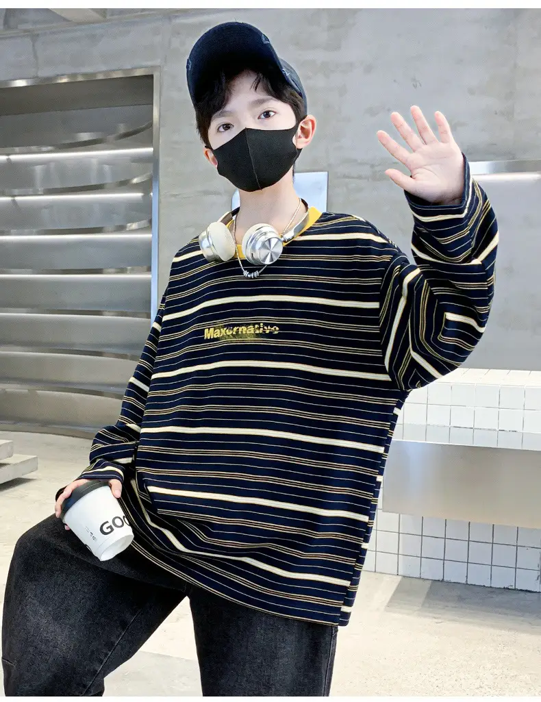 Boys Long Striped T-Shirt Spring Autumn 2025 — feature 5
