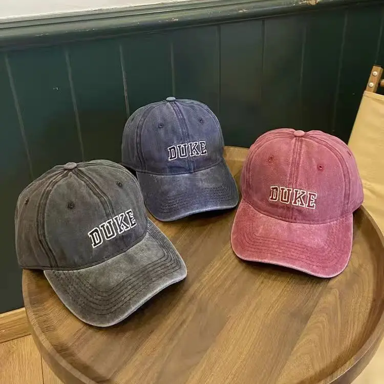 Washed Cotton Embroidered Duck Cap for Men Women Spring Summer Vintage Distressed - Image 9