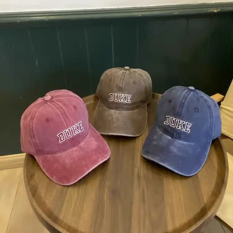 Washed Cotton Embroidered Duck Cap for Men Women Spring Summer Vintage Distressed - Image 10