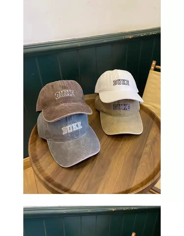 Washed Cotton Embroidered Duck Cap for Men Women Spring Summer Vintage Distressed — feature 4