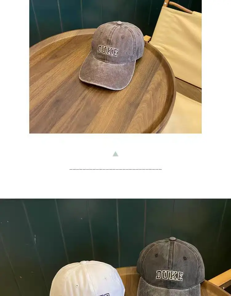 Washed Cotton Embroidered Duck Cap for Men Women Spring Summer Vintage Distressed — feature 5