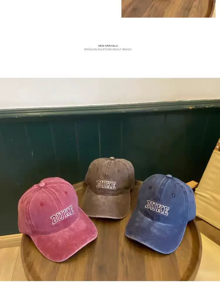 Washed Cotton Embroidered Duck Cap for Men Women Spring Summer Vintage Distressed — feature 7