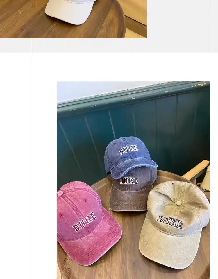 Washed Cotton Embroidered Duck Cap for Men Women Spring Summer Vintage Distressed — feature 9