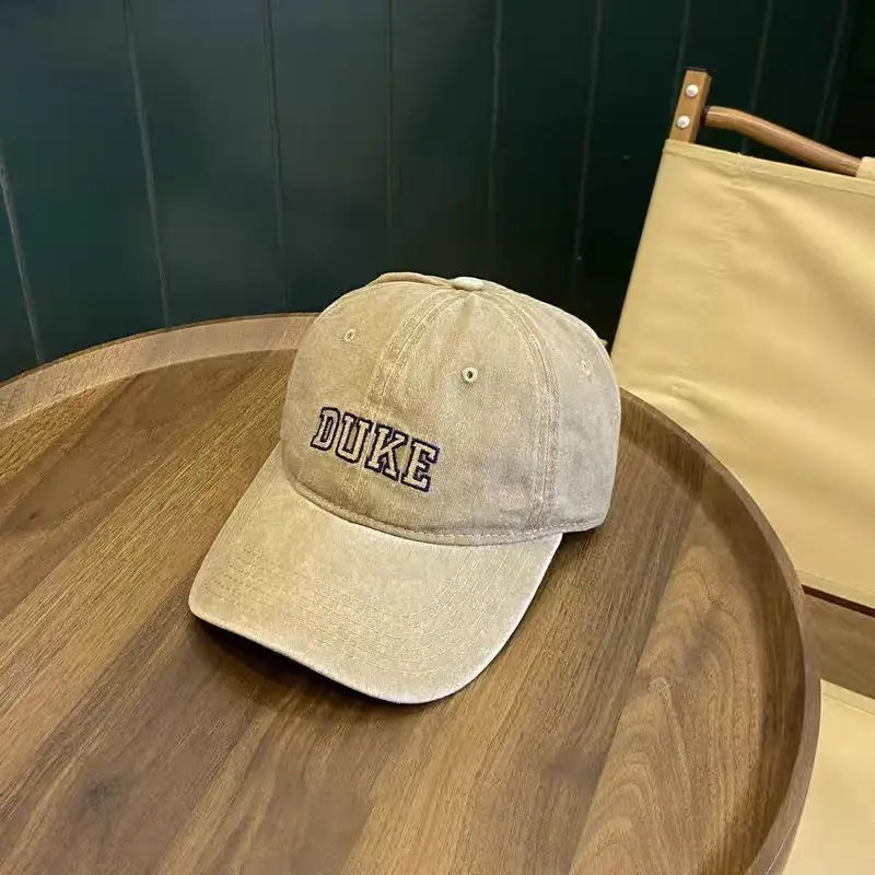 Washed Cotton Embroidered Duck Cap for Men Women Spring Summer Vintage Distressed - Image 2