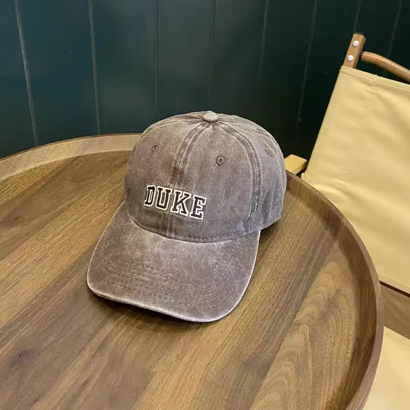Washed Cotton Embroidered Duck Cap for Men Women Spring Summer Vintage Distressed - Image 3