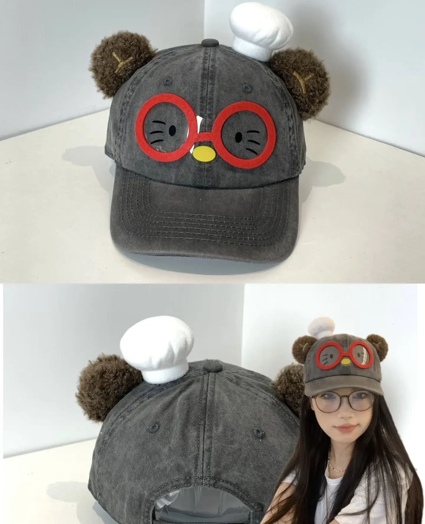 Korean Version Cartoon Bear Cap for Spring Autumn Travel - Image 4