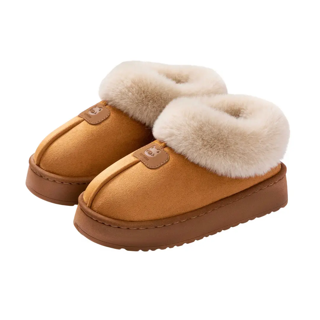 Women's Indoor Cotton Slippers with Heel for Autumn and Winter, Wear-Resistant Soft Sole, Warm Home Use, Dormitory Couple's Plush Maternity Cotton Shoes - Image 10