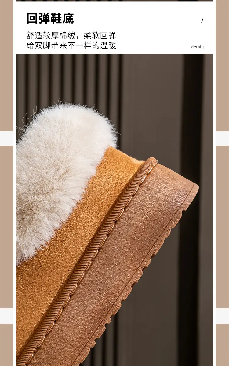 Women's Indoor Cotton Slippers with Heel for Autumn and Winter, Wear-Resistant Soft Sole, Warm Home Use, Dormitory Couple's Plush Maternity Cotton Shoes — feature 10