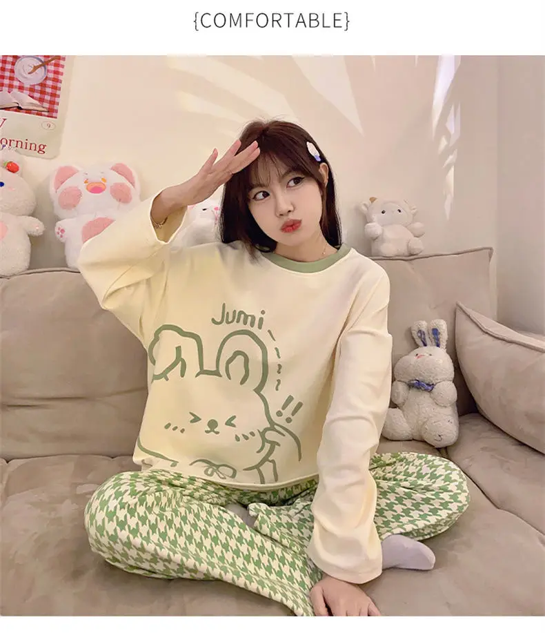 Women's Long Sleeve Pajama Set Purple Bear Print Large — feature 11