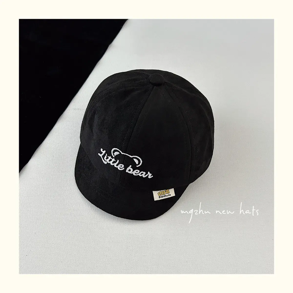 Black "Little Bear" Baseball Cap for Boys — feature 13