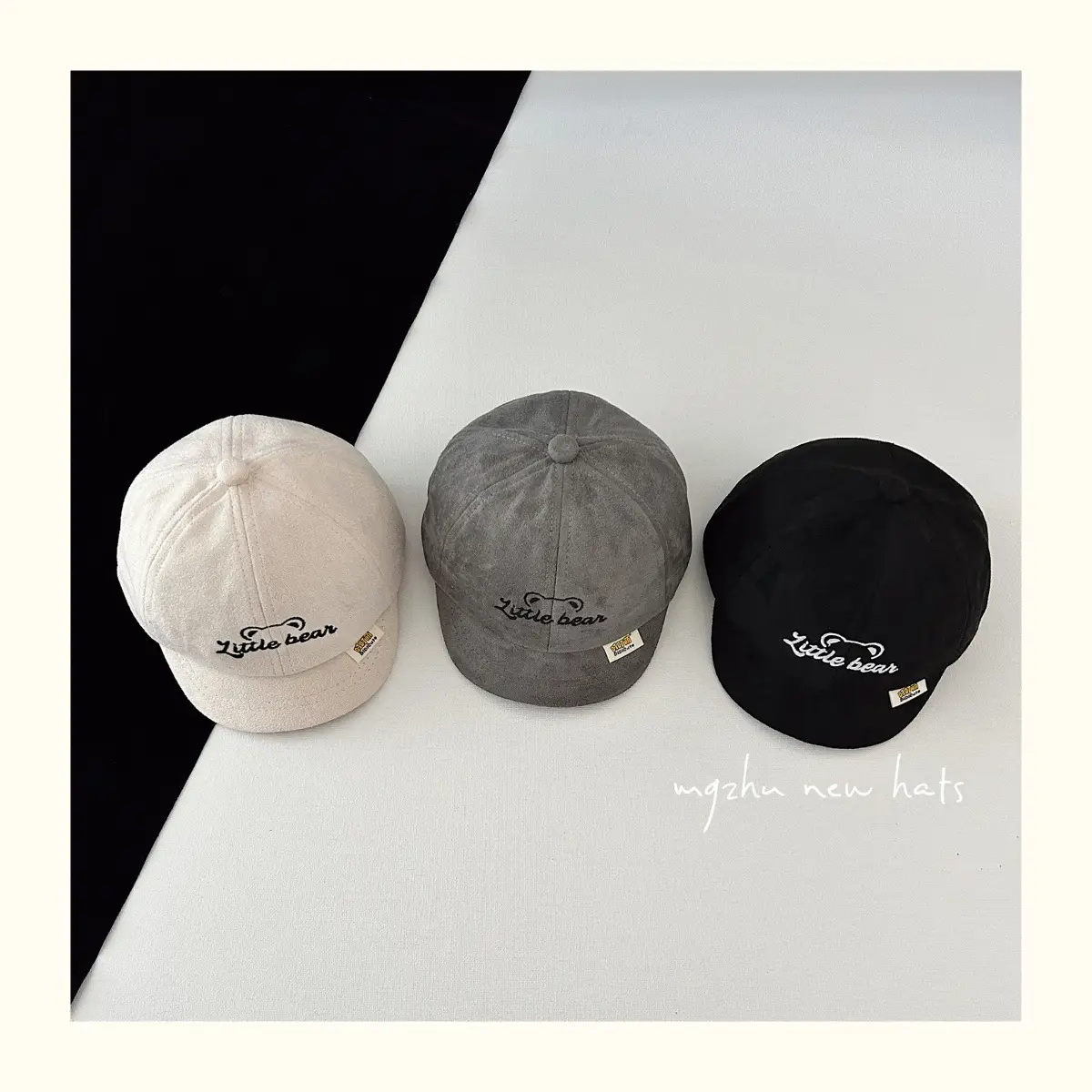 Black "Little Bear" Baseball Cap for Boys — feature 3