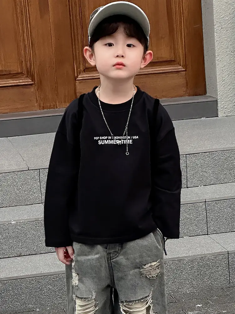 Boys Korean Style White T-Shirt Spring Autumn - Image 5