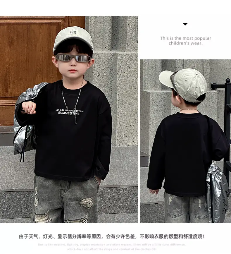 Boys Korean Style White T-Shirt Spring Autumn — feature 17