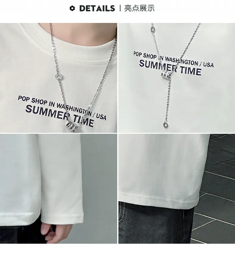 Boys Korean Style White T-Shirt Spring Autumn — feature 6