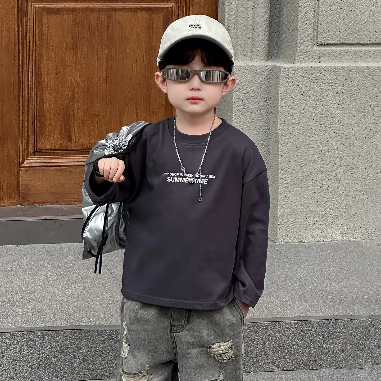 Boys Korean Style White T-Shirt Spring Autumn - Image 3