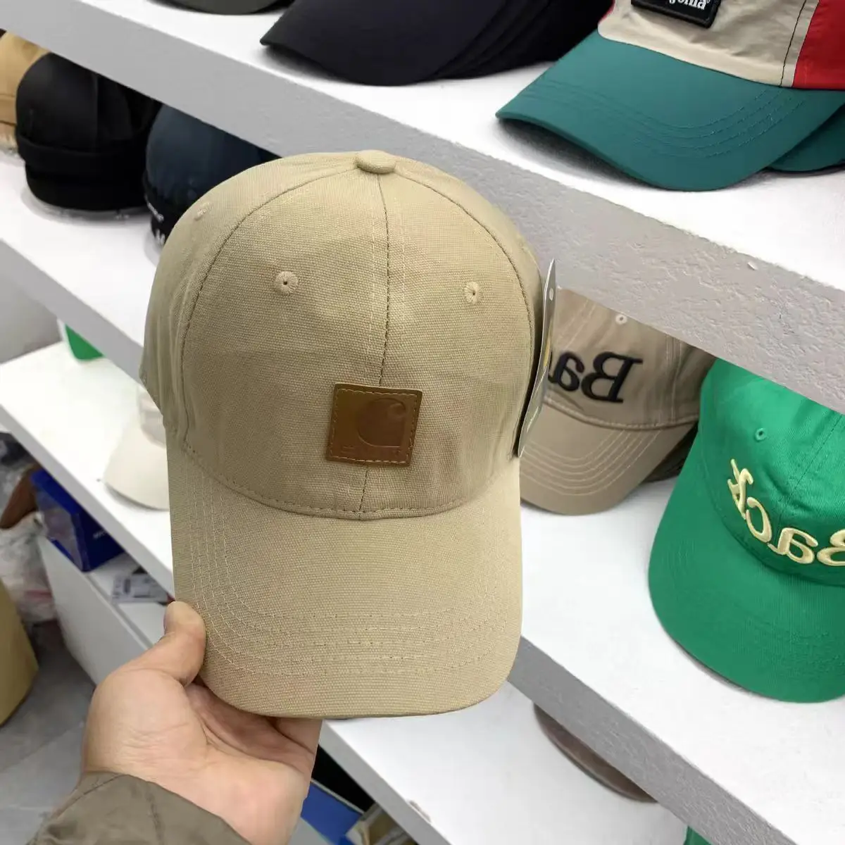 Men's Black Carhartt Washed Baseball Cap - Image 3