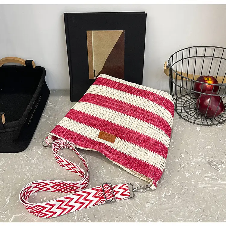 Summer Striped Woven Shoulder Bag for Women — feature 30