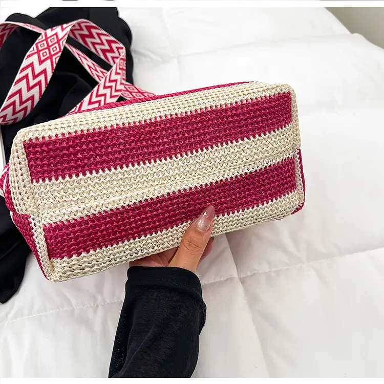 Summer Striped Woven Shoulder Bag for Women — feature 34