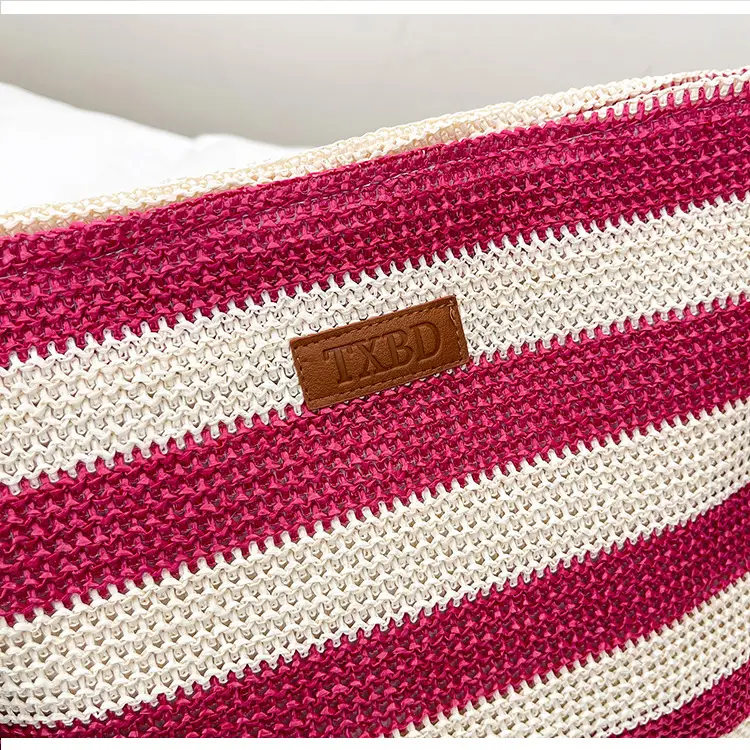 Summer Striped Woven Shoulder Bag for Women — feature 36
