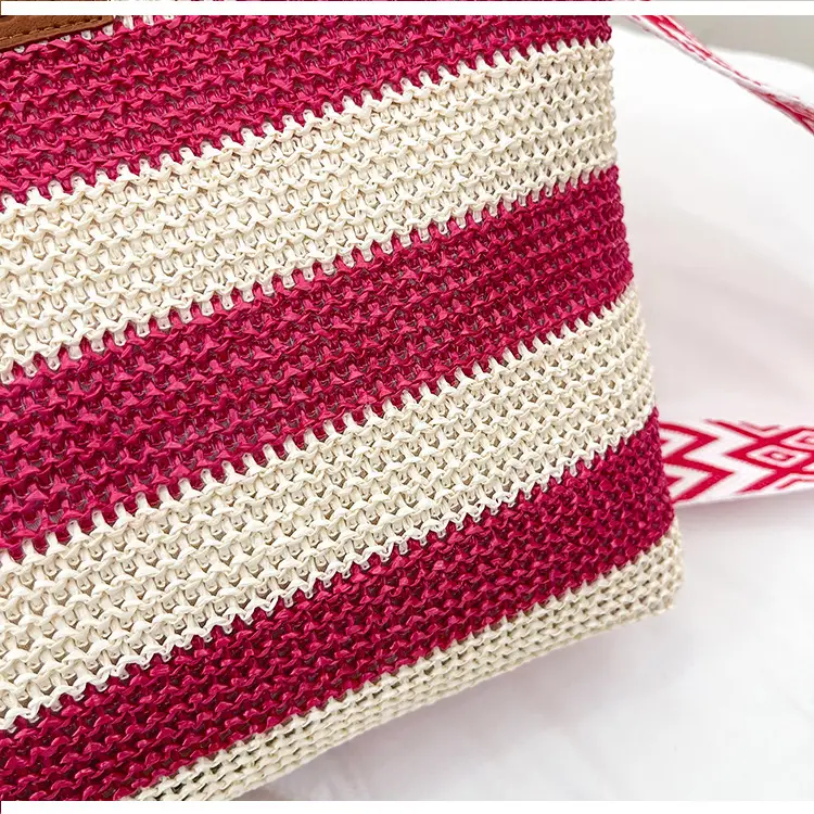 Summer Striped Woven Shoulder Bag for Women — feature 37