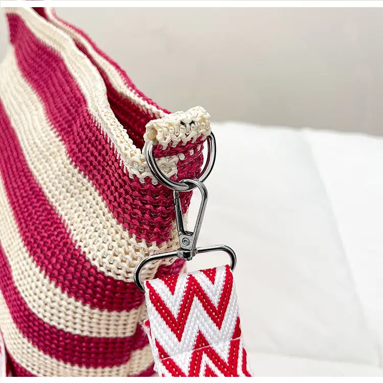 Summer Striped Woven Shoulder Bag for Women — feature 38
