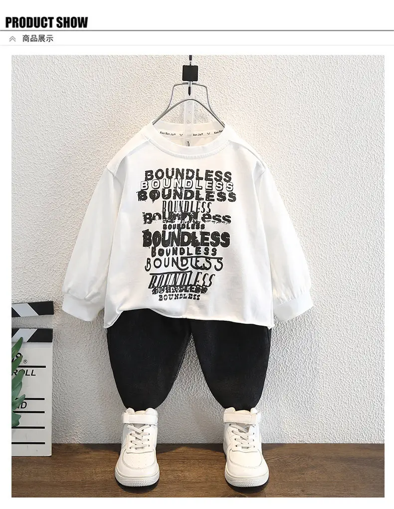 Boys Long Sleeve T-Shirt White Korean Style 2025 — feature 4