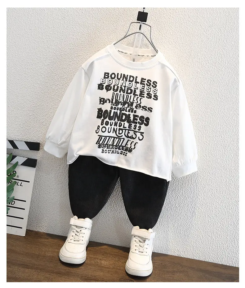 Boys Long Sleeve T-Shirt White Korean Style 2025 — feature 5