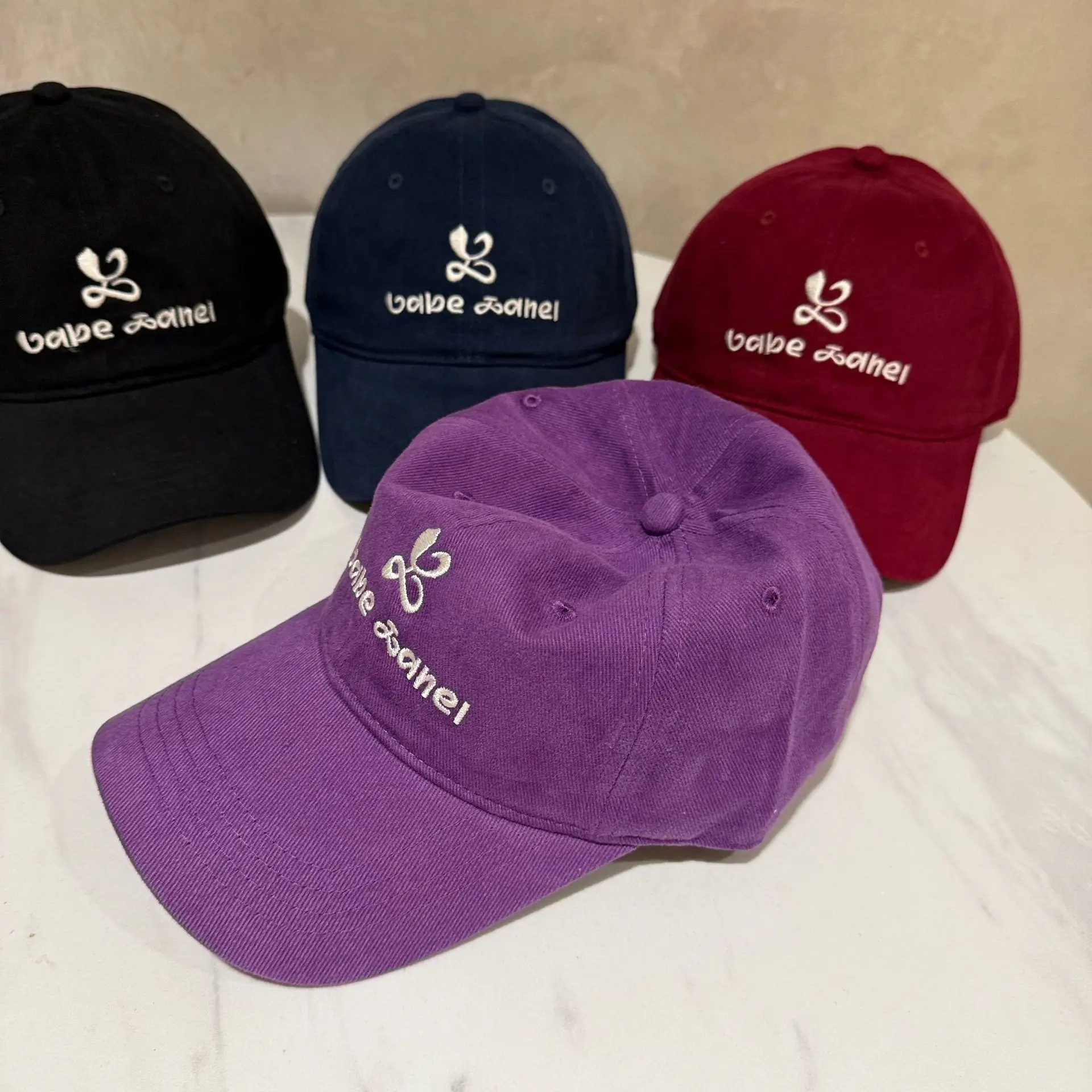 Women Sun Hat with Logo Beige Baseball Cap - Image 8