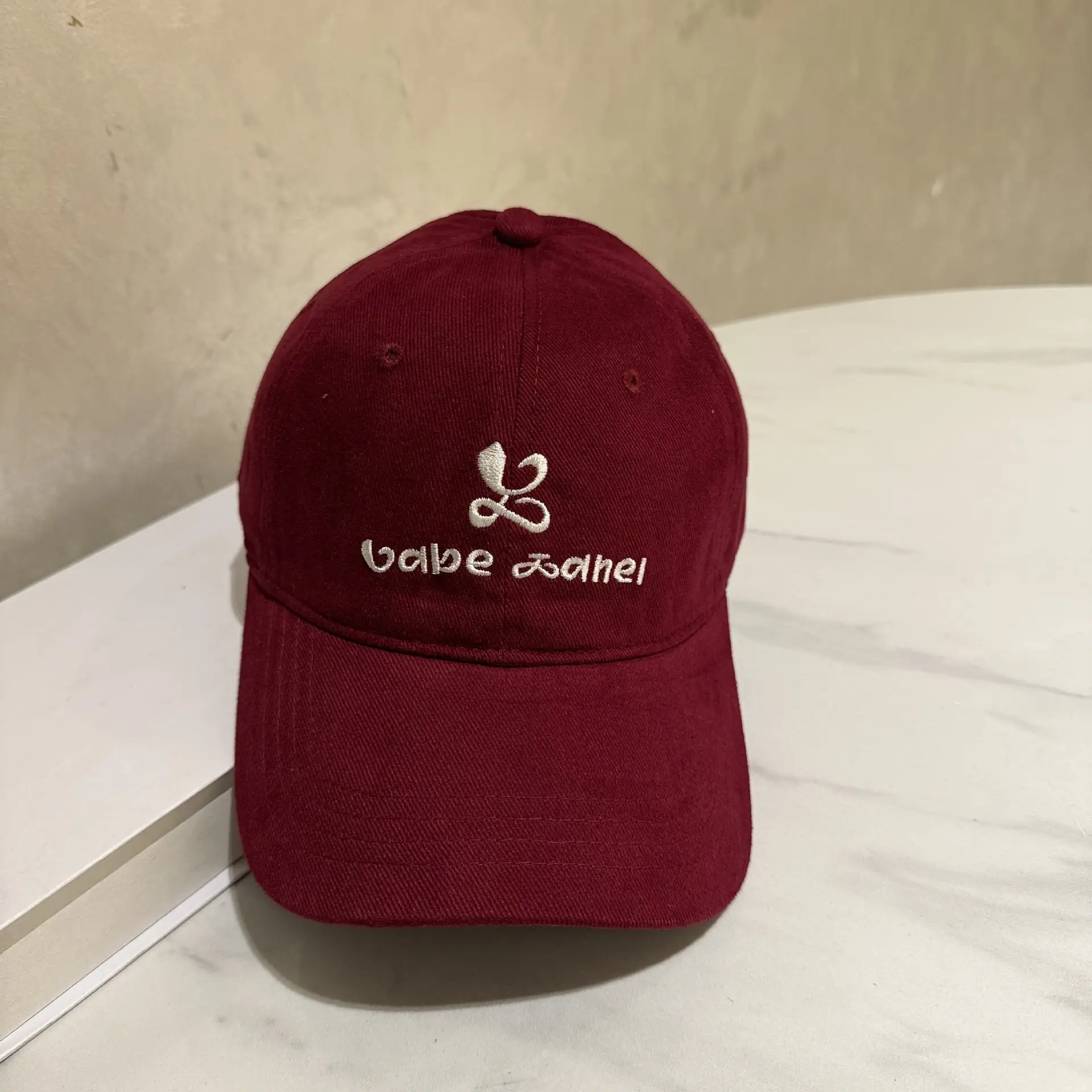 Women Sun Hat with Logo Beige Baseball Cap - Image 3