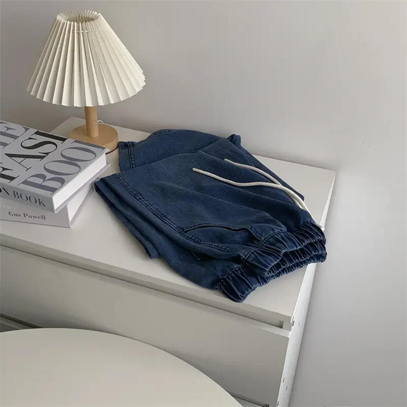 Dark Blue Tencel Wide Leg Pants Large