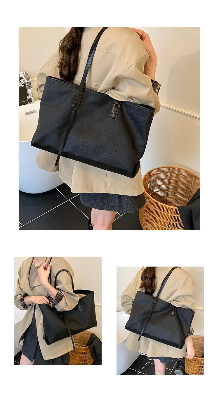 Women's Black Leather Shoulder Bag 2025 New Retro Style — feature 13