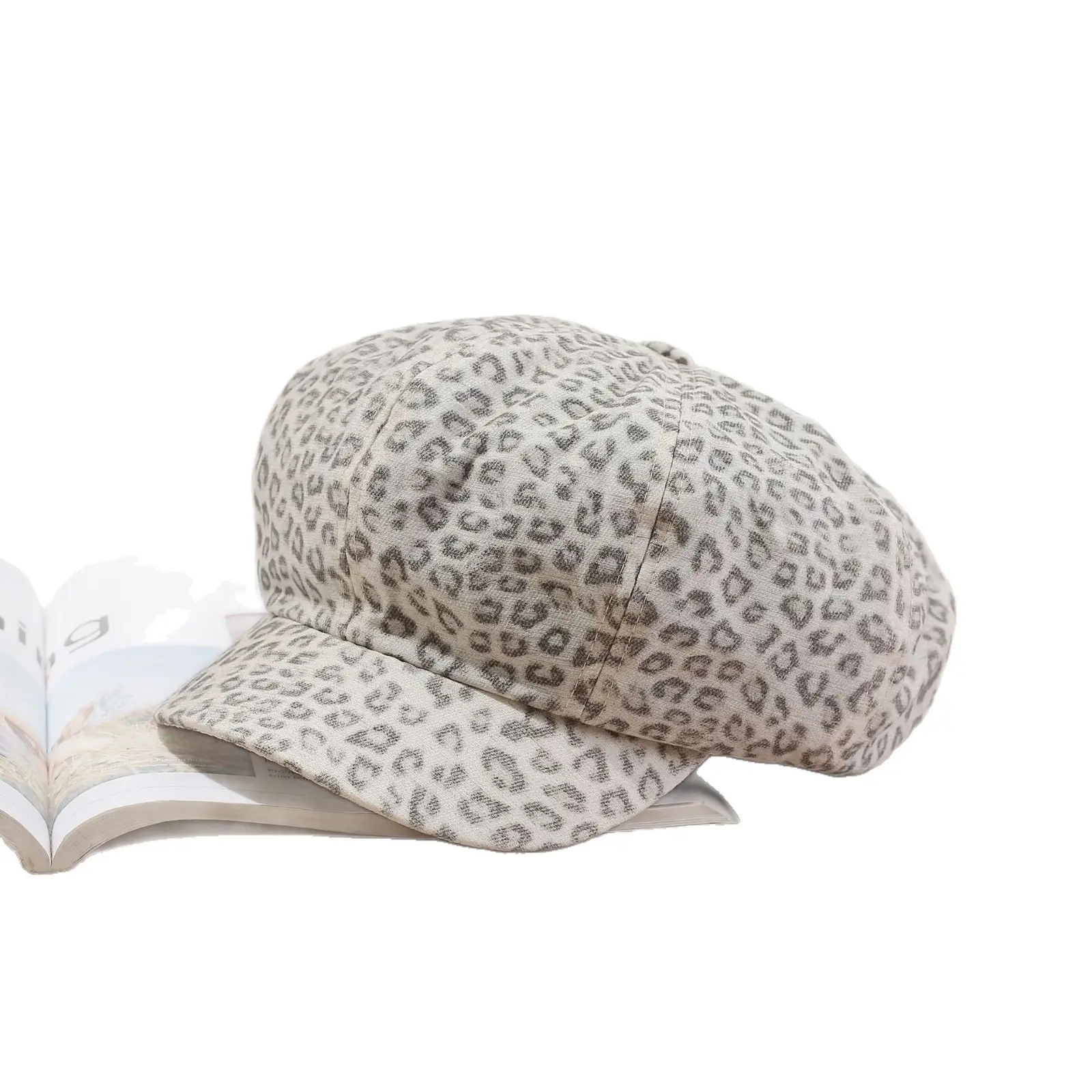 Leopard Print Octagonal Cloud Hat for Women - Image 6