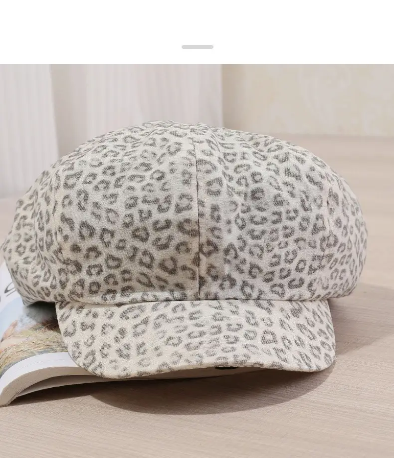 Leopard Print Octagonal Cloud Hat for Women — feature 10