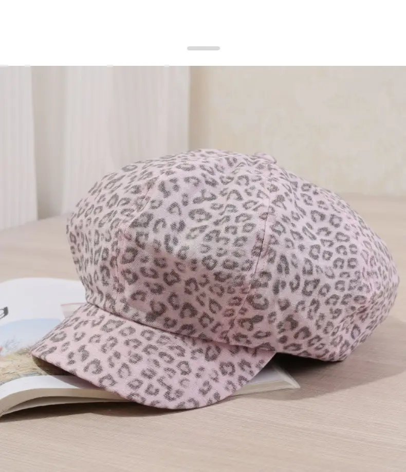 Leopard Print Octagonal Cloud Hat for Women — feature 9