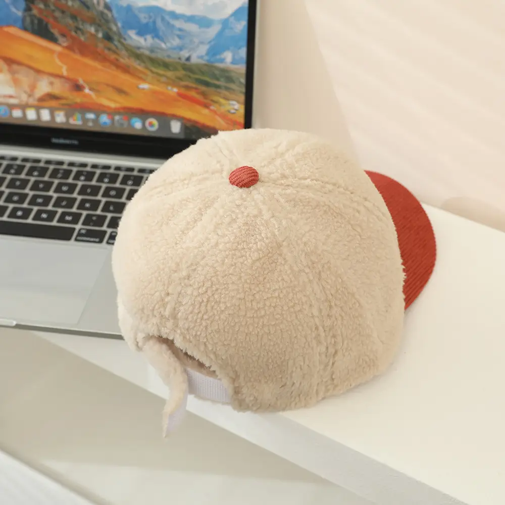 Women Korean Style Beige Red Cap Winter Cap — feature 2