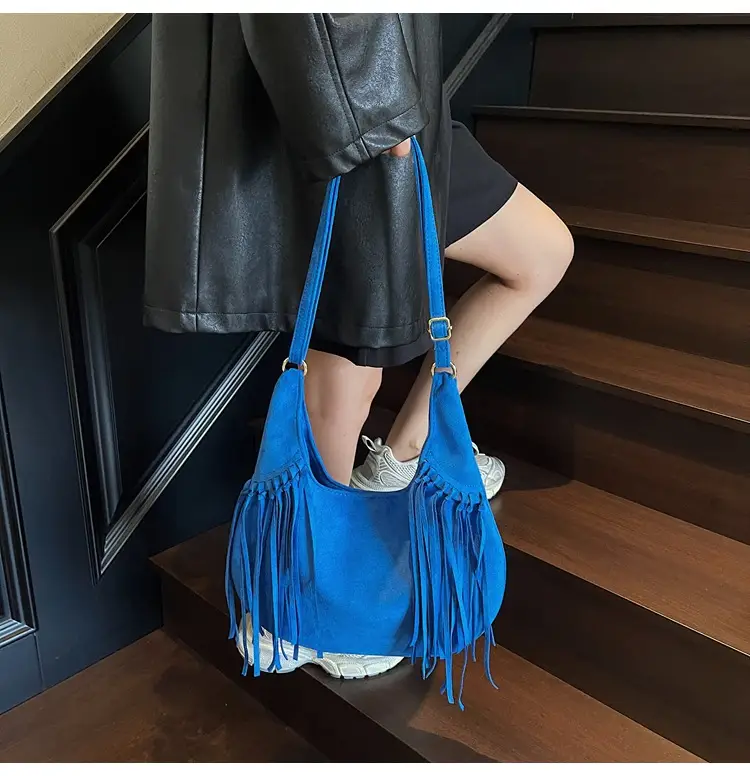 Tan Tassel Shoulder Bag for Women Large Capacity — feature 26