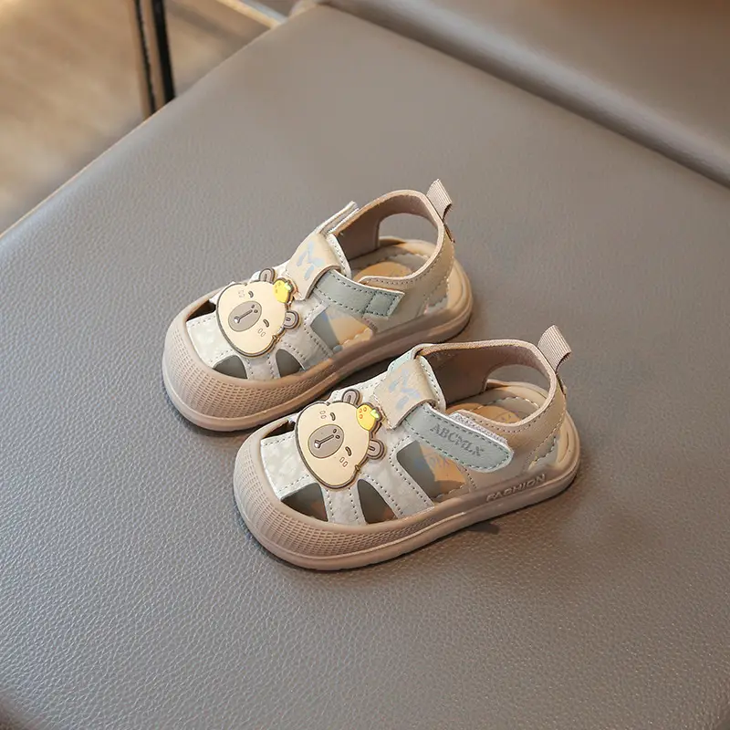 Boys' Closed-Toe Toddler Shoes 2025 Summer Sandals with Soft Non-Slip Bear Design, Korean-Style Baby Toddler Shoes for Girls - Image 5
