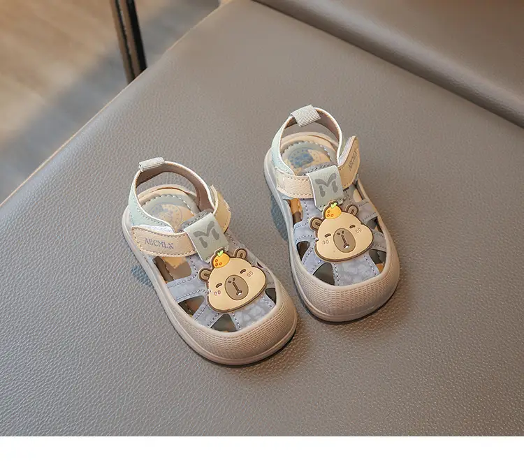 Boys' Closed-Toe Toddler Shoes 2025 Summer Sandals with Soft Non-Slip Bear Design, Korean-Style Baby Toddler Shoes for Girls — feature 13