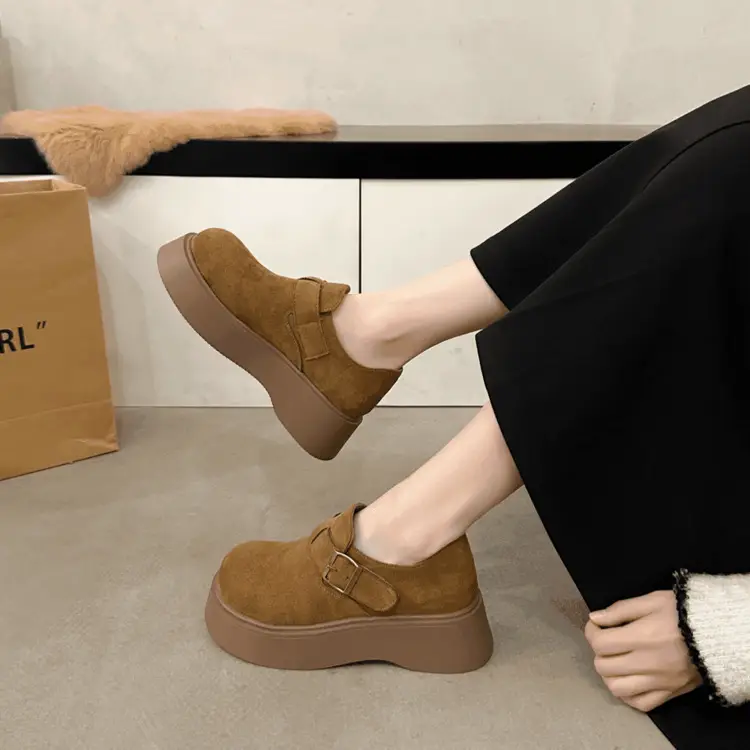 Women Thick Slip-On Birkenstock Shoes Brown 2025 - Image 2