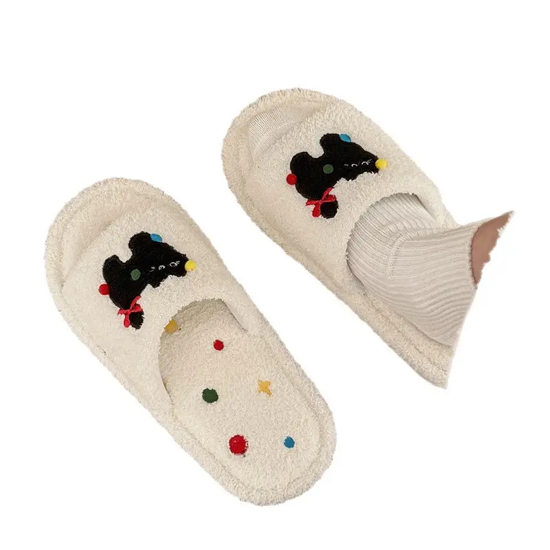 Cute Cotton Slippers for Women Autumn and Winter 2025 New Indoor Home Confinement Shoes Home Office Slippers Wholesale