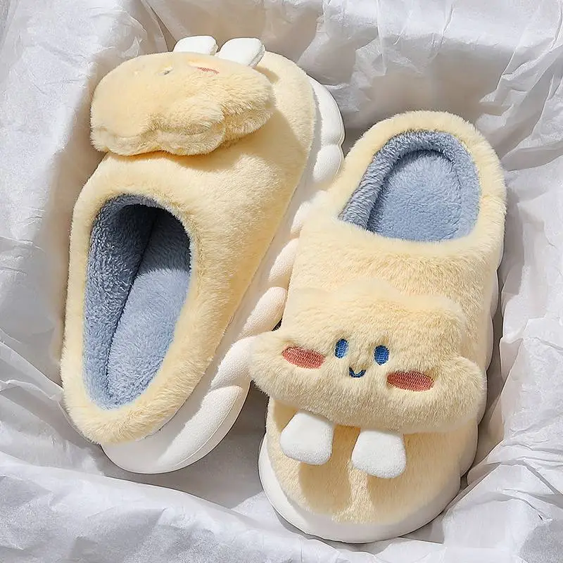 Cute Cotton Slippers for Women Autumn and Winter 2025 New Indoor Home Confinement Shoes Home Office Slippers Wholesale