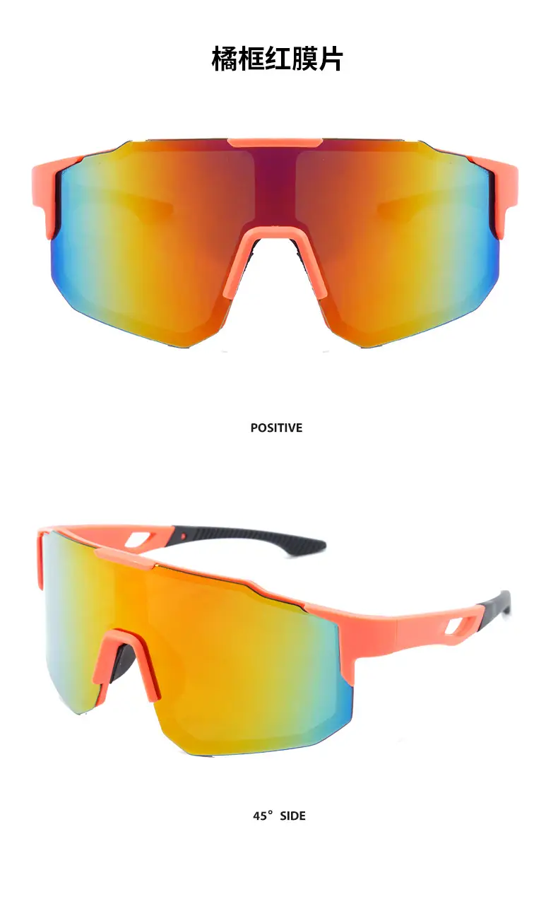 Cross-Border Outdoor Sports Sunglasses Blue Mirror Lensed Large Frame — feature 14